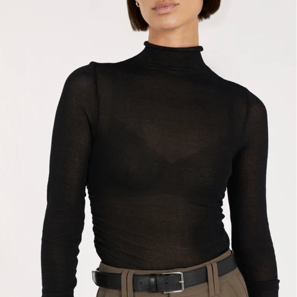 DISSH CONSTANCE BLACK LONG SLEEVE KNIT TOP